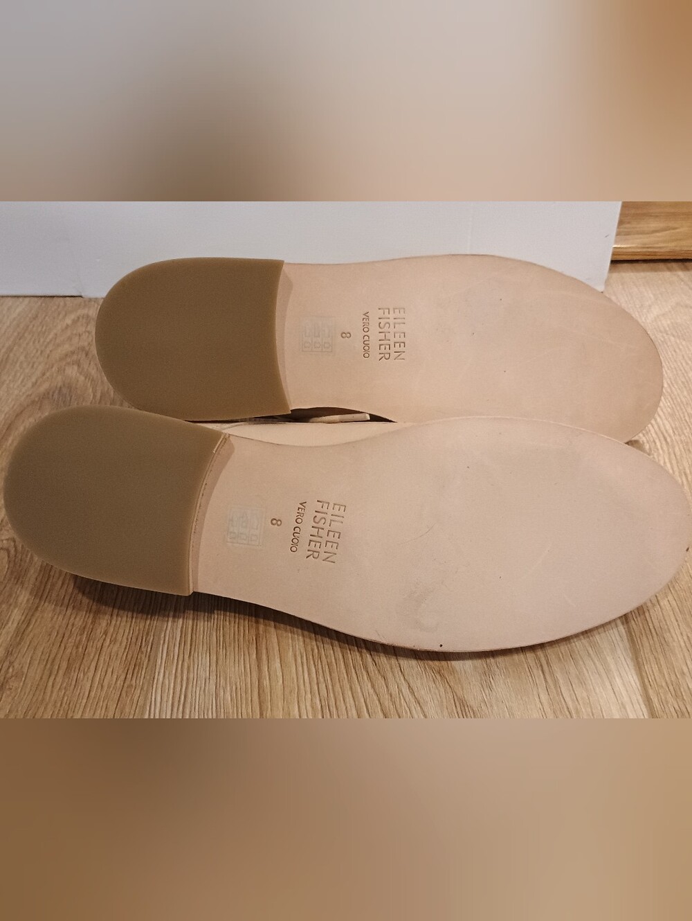 Eileen Fisher Beige Leather Oxford Shoes Women's Size 8 - Picture 2 of 6